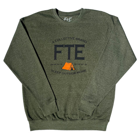 Sleep Outside Crewneck (Heather Army Green)